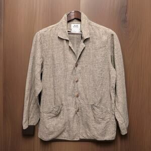 Flax Engelhart Size Small Brown Jacket Blazer 100% Linen Oversized Boxy